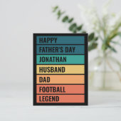 Man Papa Football Legend Retro Vaderdag Feestdagenkaart (Staand voorkant)