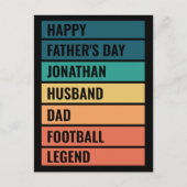 Man Papa Football Legend Retro Vaderdag Feestdagenkaart (Voorkant)