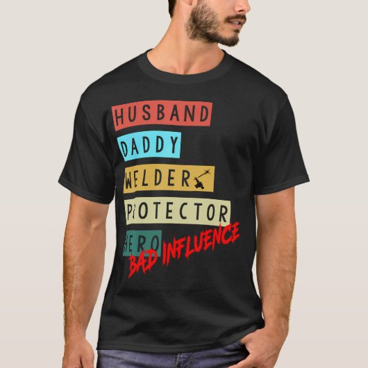 Man Papa Lasser Beschermer Held Slecht T-shirt (Voorkant)