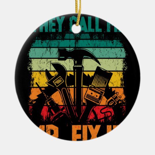  man papa noemen me Mr Fix. Keramisch Ornament (Voorkant)