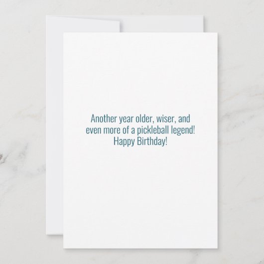 Man Papa Pickleball Legend Custom Naam Verjaardag Kaart (Achterkant)