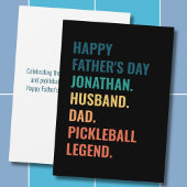 Man Papa Pickleball Legend Custom Vaderdag Feestdagenkaart