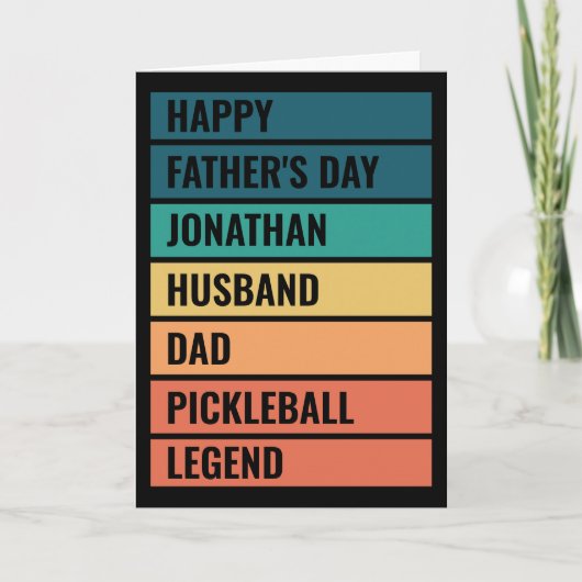 Man Papa Pickleball Legend Retro Vaderdag Feestdagen Kaart (Voorkant)