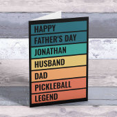 Man Papa Pickleball Legend Retro Vaderdag Feestdagen Kaart