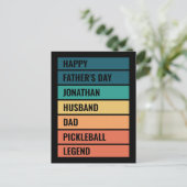 Man Papa Pickleball Legend Retro Vaderdag Feestdagenkaart (Staand voorkant)