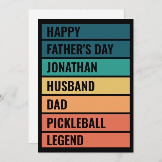 Man Papa Pickleball Legend Retro Vaderdag Feestdagenkaart (Voorkant / Achterkant)