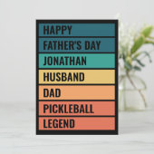 Man Papa Pickleball Legend Retro Vaderdag Feestdagenkaart (Staand voorkant)
