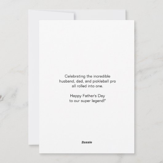 Man Papa Pickleball Legend Retro Vaderdag Feestdagenkaart (Achterkant)