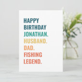 Man Papa Vist legende aangepaste naam Verjaardag Kaart (Staand voorkant)