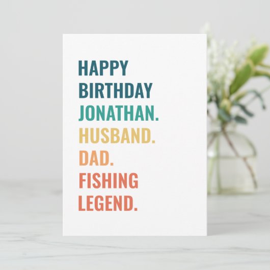 Man Papa Vist legende aangepaste naam Verjaardag Kaart (Staand voorkant)