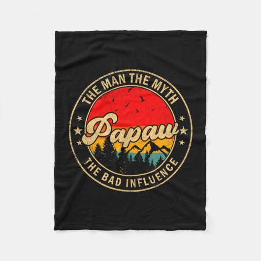 Man Papaw Mythe Slechte Invloed Vintage Fleece Deken (Voorkant)
