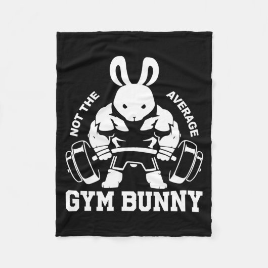 Man Pasen Dag Gym Konijn Gewichtheffen Fleece Deken (Voorkant)