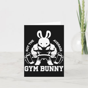 Man Pasen Dag Gym Konijn Gewichtheffen Kaart