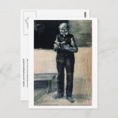 Man permanent leest een boek, Vincent van Gogh Briefkaart (Voorkant / Achterkant)