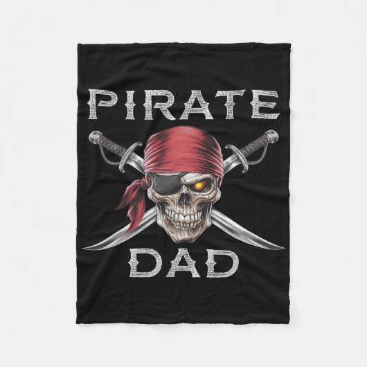 Man Piraat Papa Fleece Deken (Voorkant)