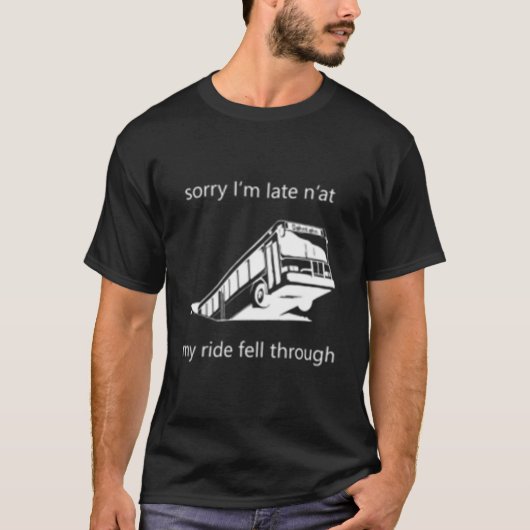 Man Pittsburgh-bus in zinkgat T-shirt (Voorkant)