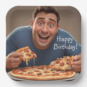 Man Pizza Papieren Bordje