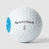 Man Playing Golf Azure Blue Monogram  Golfballen (Logo)