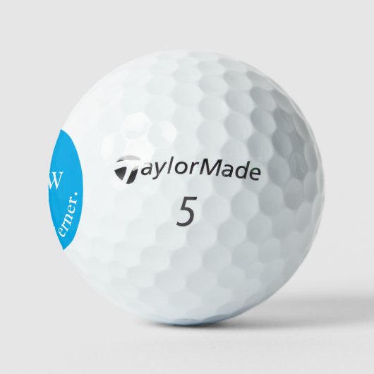 Man Playing Golf Azure Blue Monogram  Golfballen (Logo)