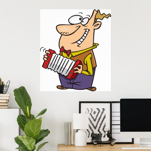 Man Playing The Accordion Poster (Thuiskantoor)