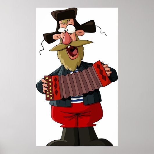 Man Playing The Accordion Poster (Voorkant)