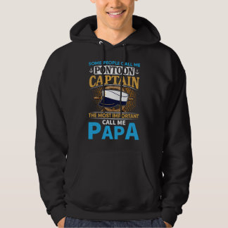 Man Pontonbootkapitein voor Opa Vader Papa Hoodie