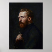 Man Portret schilderen  olie donkergrijs Poster (Voorkant)