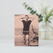 Man Poses in zwempak 1890 Briefkaart (Staand voorkant)