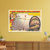 Man presteert op hangende kabel en spiraalvormige canvas afdruk (Insitu (Woonkamer))