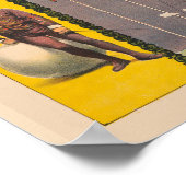 Man presteert op hangende kabel en spiraalvormige  poster (Hoek)