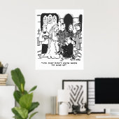 Man probeert Bride voor te stellen op een bruiloft Poster (Thuiskantoor)