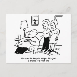 Man probeert fit te blijven. Grappig Briefkaart