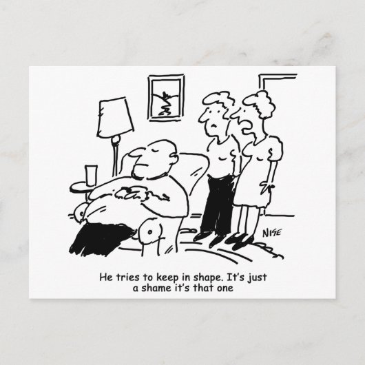 Man probeert fit te blijven. Grappig Briefkaart (Voorkant)