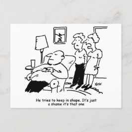 Man probeert in vorm te blijven. grappig briefkaart