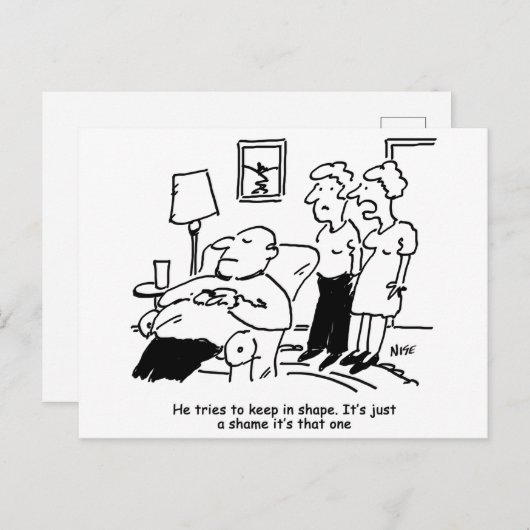 Man probeert in vorm te blijven. grappig briefkaart (Voorkant / Achterkant)