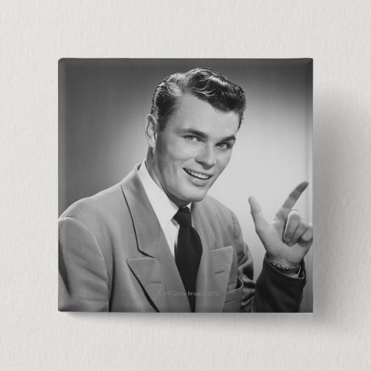 Man Punt 2 Vierkante Button 5,1 Cm (Voorkant)