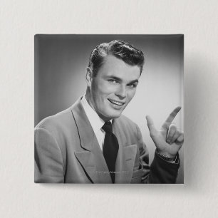 Man Punt 2 Vierkante Button 5,1 Cm