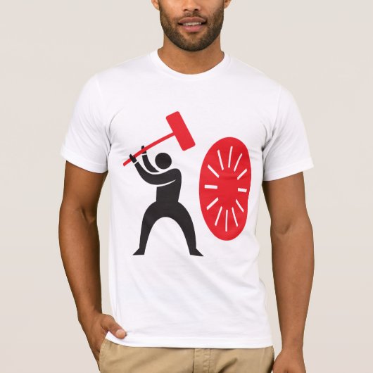 Man raken een gong Mannen T-shirt (Voorkant)