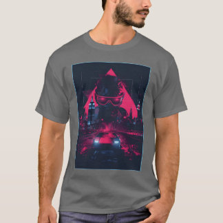 Man Retro Auto Stad Vaporwave Synthwave 90s grappi T-shirt
