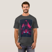 Man Retro Auto Stad Vaporwave Synthwave 90s retro T-shirt (Voorkant volledig)
