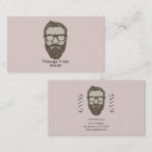  Man Retro Barber Shop Scheren & Kapsels Visitekaartje (Voorkant / Achterkant)