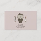  Man Retro Barber Shop Scheren & Kapsels Visitekaartje (Achterkant)