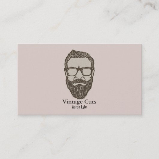  Man Retro Barber Shop Scheren & Kapsels Visitekaartje (Voorkant)