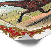 Man Ridderpaarden op wielen met  paardenraces Poster (Hoek)