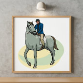 Man Riding A Horse Poster