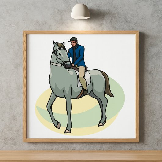 Man Riding A Horse Poster