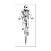 Man Riding fiets Rubber Art Stempel (Afrduk)