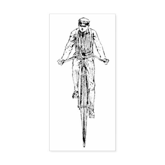 Man Riding  fiets Rubber Art Stempel (Afrduk)