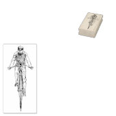 Man Riding fiets Rubber Art Stempel (Gestempeld)