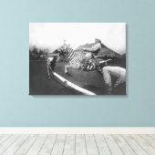 Man Riding Zebra — Afsluitingsfoto Canvas Afdruk (Insitu (Houten vloer))